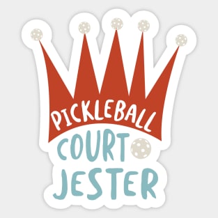 Funny Pickleball Court Jester Pun Sticker